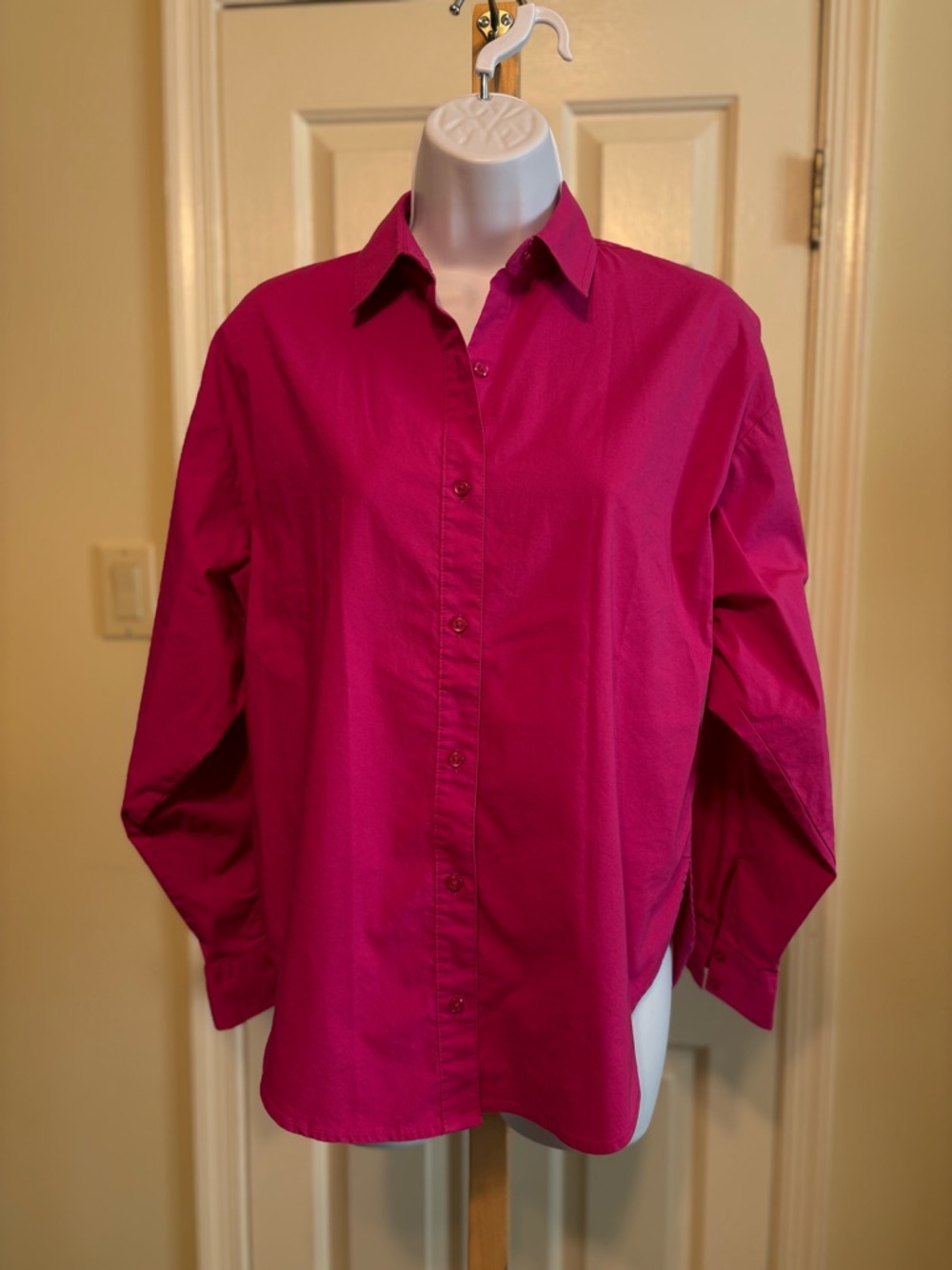 EXPRESS Hot Pink Boyfriend Button-Down Shirt, Size: L not listed see meas.